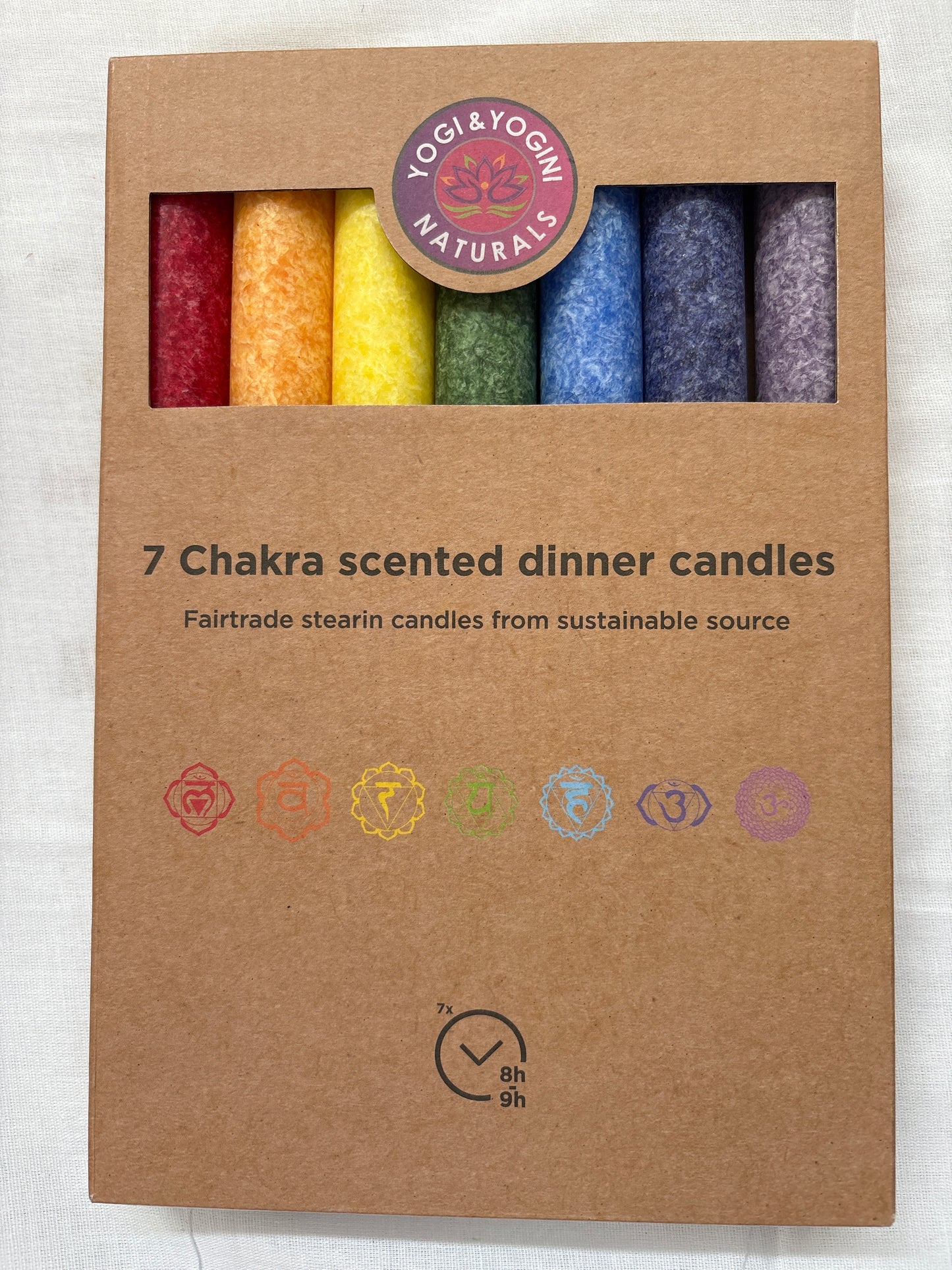 7 Chakra scented dinner candles