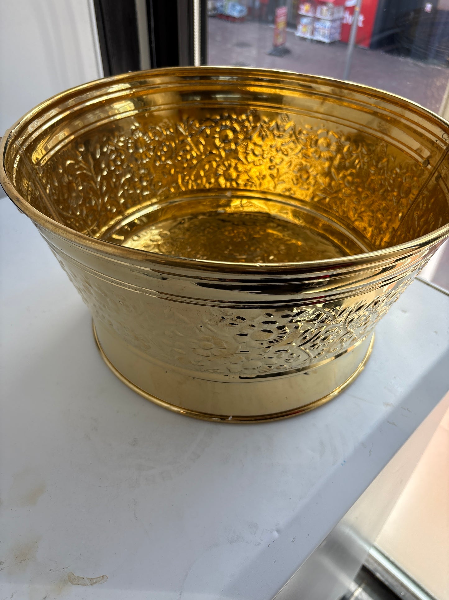 Koperen bekken rond 40cm