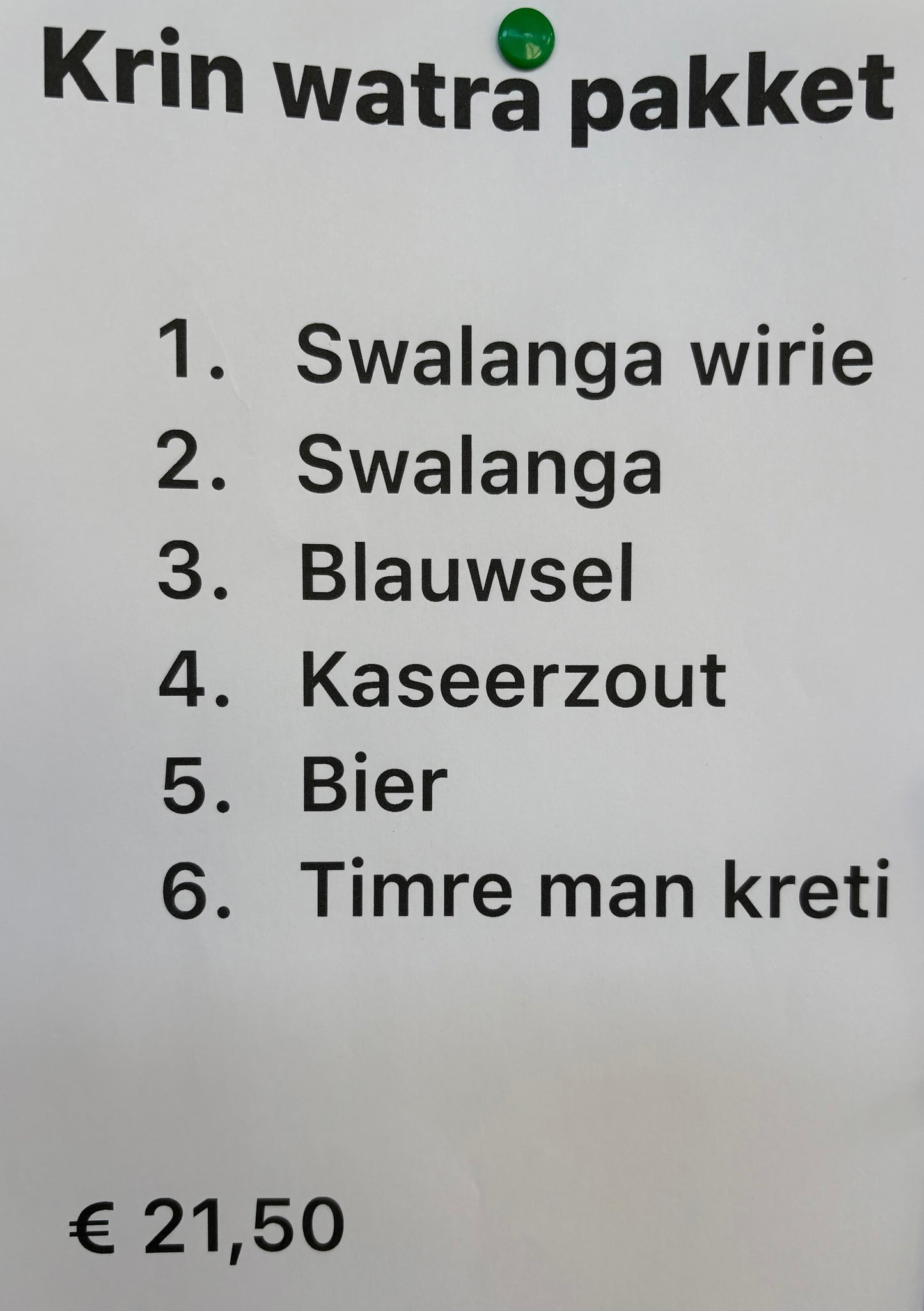 Krin watra pakket